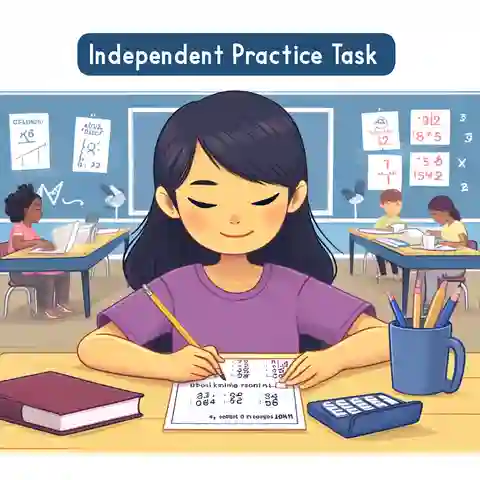 An illustration of a student successfully completing an independent practice task from a Printable Madeline Hunter Lesson Plan Template